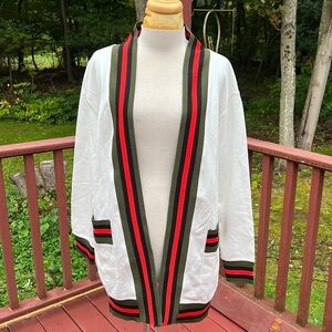 NWT! HAUTE Shore one size codi Trento open striped cardigan